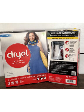 Dryel At Home Dry Cleaning Cleaner Starter Pack and 1 Refill Kit NEW